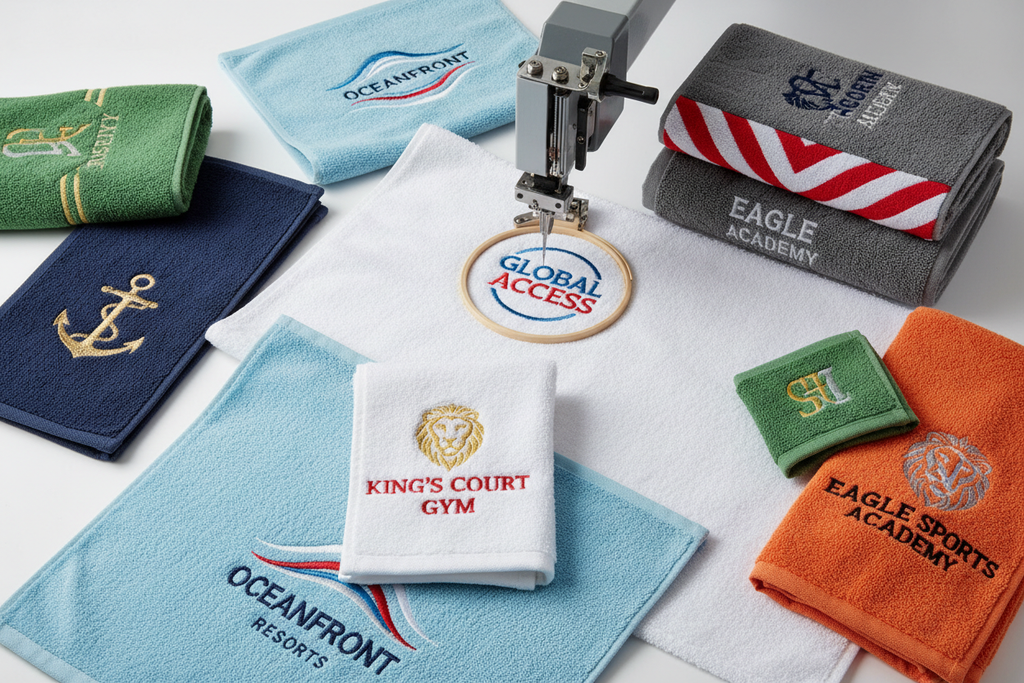 Nakışlı promosyon havlu flat lay koleksiyon